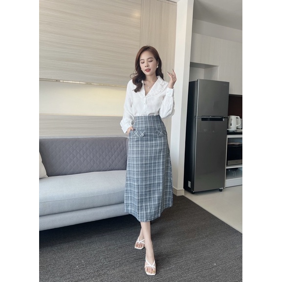 Áo Cổ Sơ Mi Tay Phồng Dài - Trắng [A026 - Senbe Clothing]