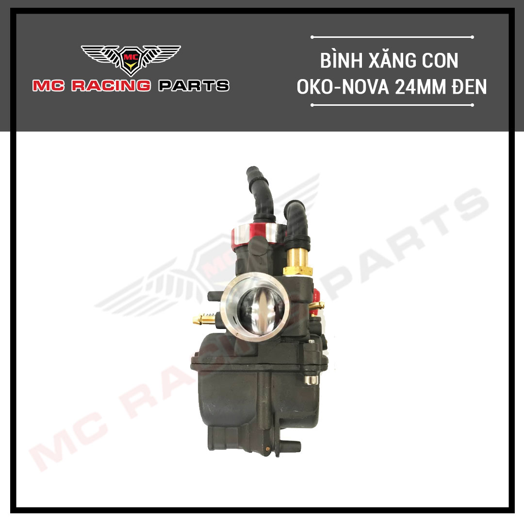 Bình xăng OKO NOVA Đen 24mm MC Racing