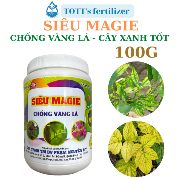 [HCM]Siêu MAGIE 100g - Phân Bón Magie - Biến Vàng Thành Xanh - Xanh Lá - Dày Lá - Mướt Lá TOTT's fertilizer