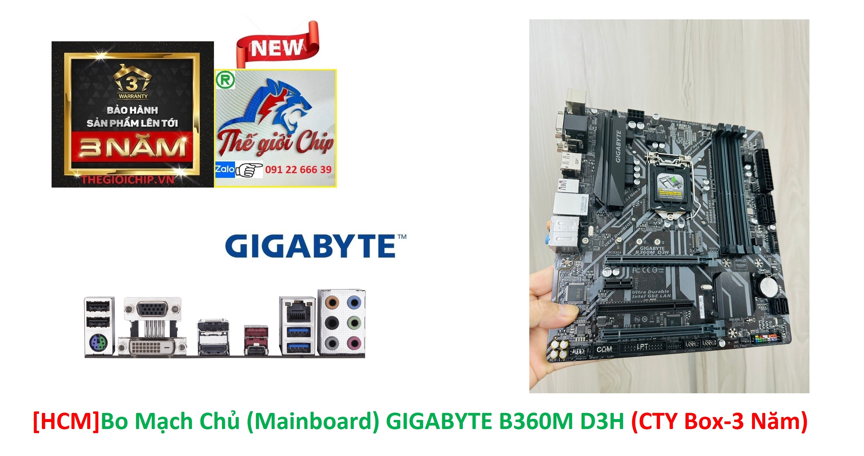 [HCM]Bo Mạch Chủ (Mainboard) GIGABYTE B360M D3H (CTY Box-3 Năm)