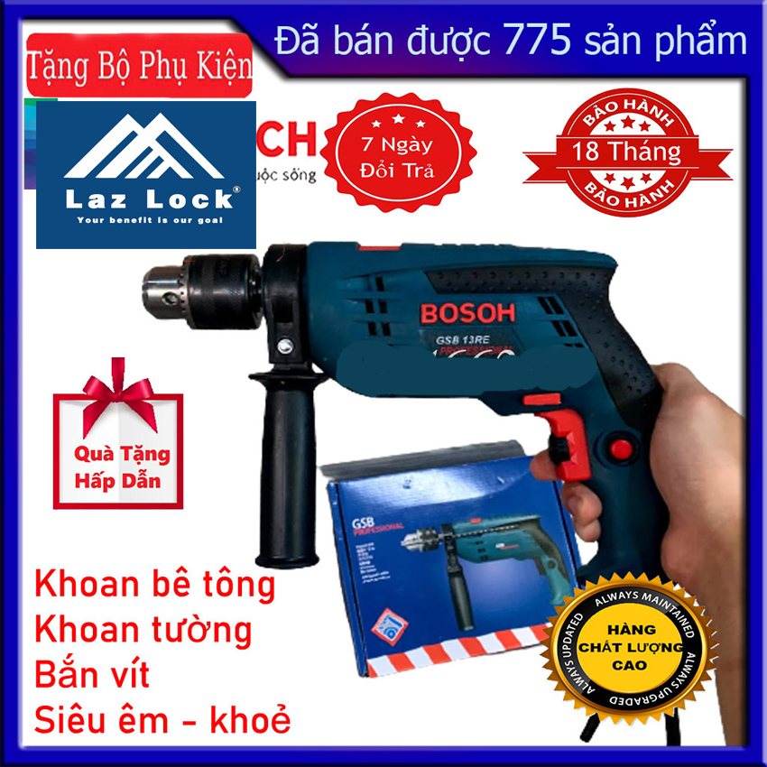 Bộ Máy Khoan 910W - Rất Mạnh - Có điều tốc Đầy Đủ Đồ Nghề- lõi đồng - khoan dien cam tay cong suat lon cong nghe duc