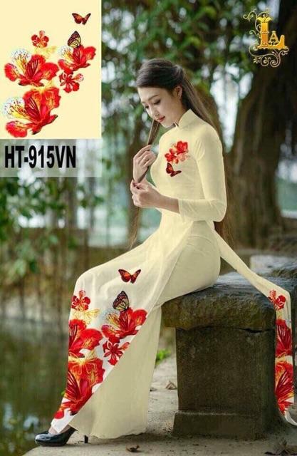 [HCM]Vải áo dài hoa phượng