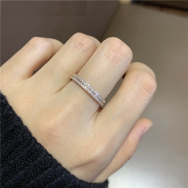 Nhẫn nữ 1 hàng đá nhỏ xinh chuẩn bạc ta