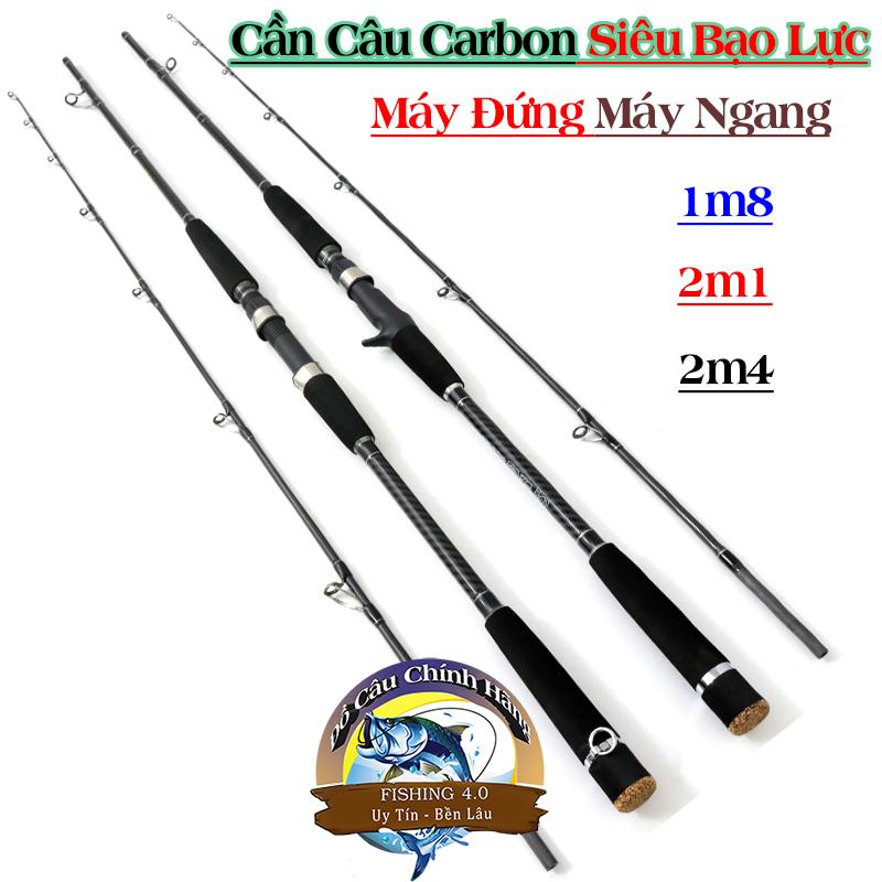 Cần câu máy 2 khúc - Carbon siêu bạo lực - câu lure máy đứng câu lancer
