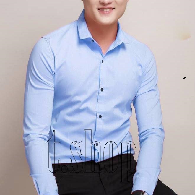 Áo sơ mi nam trơn không nhăn thời trang