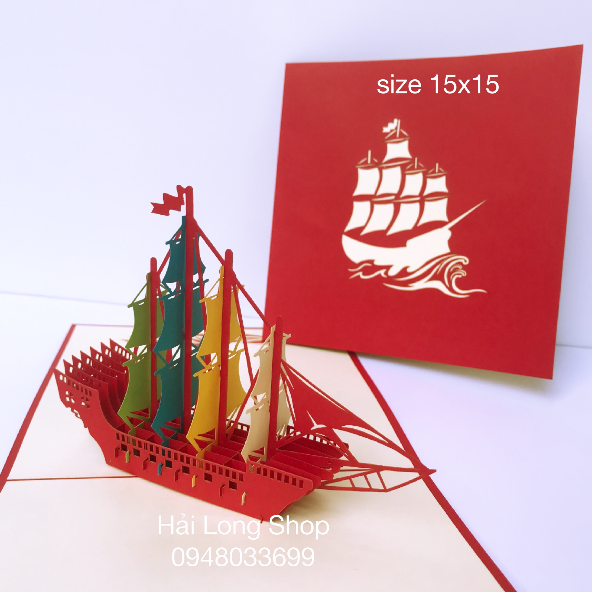 Thuyền 7 - boat - thiệp 3d