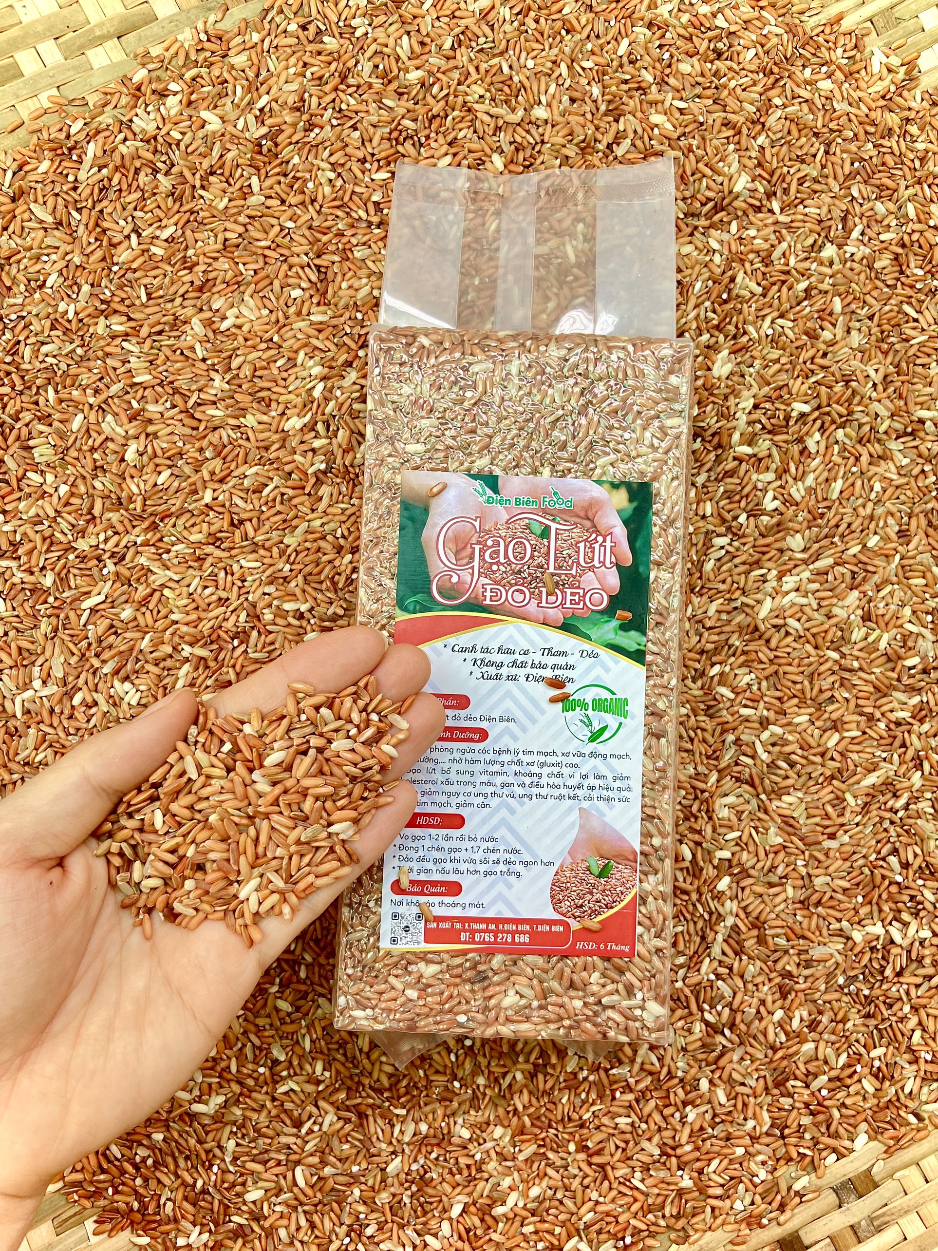 Gạo Lứt Đỏ Dẻo Điện Biên 1kg