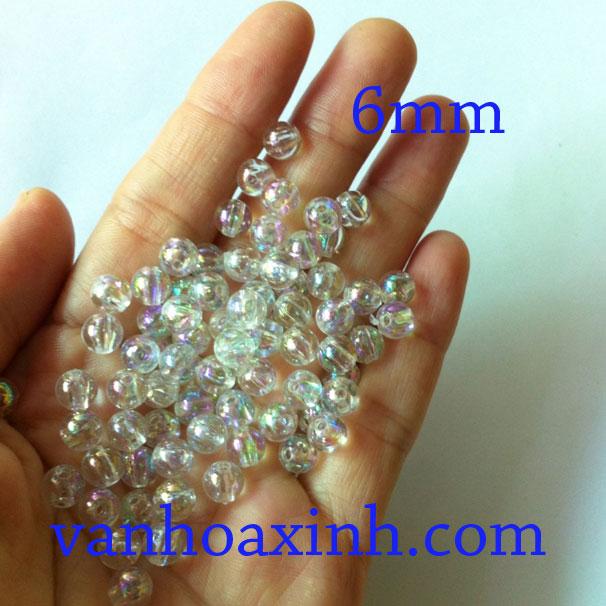 Hạt cườm nhựa acrylic trong (cừ) 4-8mm (chọn size)