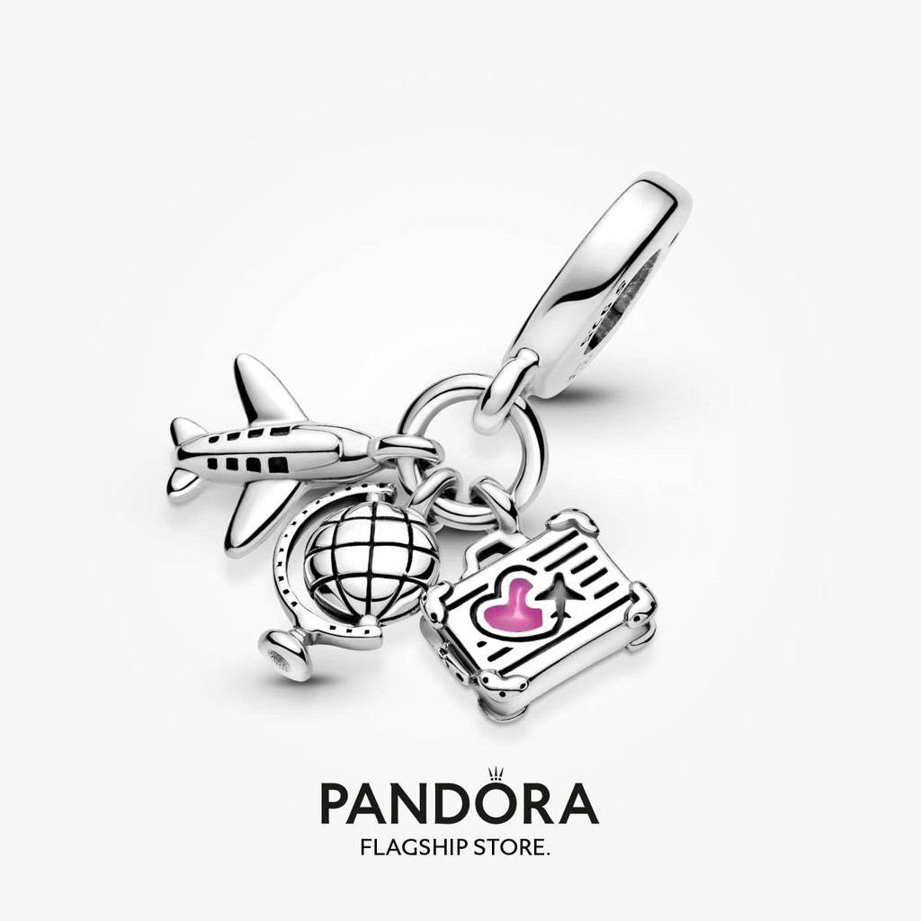 Hot 2023 Pandora Airplane, Globe & Suitcase Dangle Charm