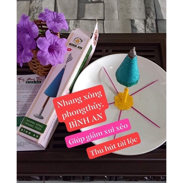 Combo 10 nhang xông phong thuỷ bình an (tặng bột tắm phong thuỷ)