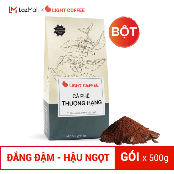 SaleBox - Thông tin mua sắm, khuyến mãi 32 Cà phê bột Light Coffee THƯỢNG HẠNG, vị đậm , đắng , mạnh , hậu ngọt , 100% nguyên chất, không tẩm ướp , không pha trộn hương liệu – gói 500g