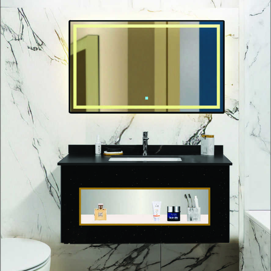 Bộ tủ lavabo kèm gương đèn led QG1002KS