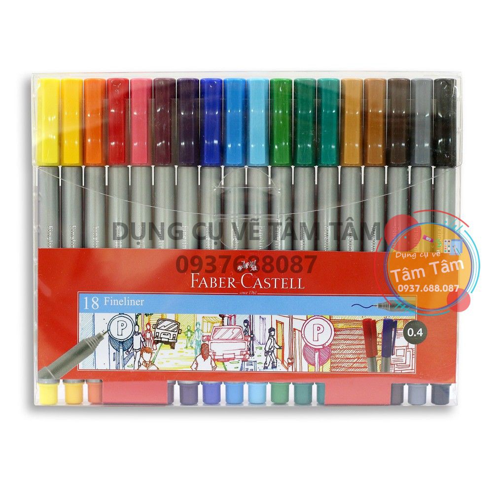 -Bút line màu, bút kim màu Faber Castell size 0.4mm