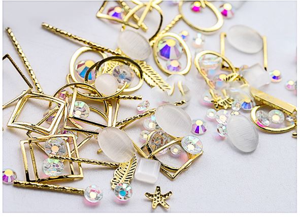 Hũ charm đá mắt mèo trang trí móng