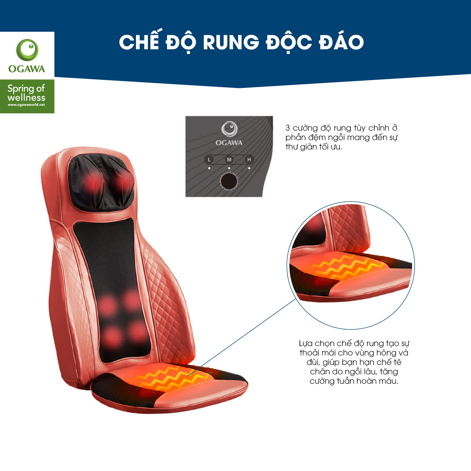 Đệm Massage Di Động OGAWA Estilo Prime Plus