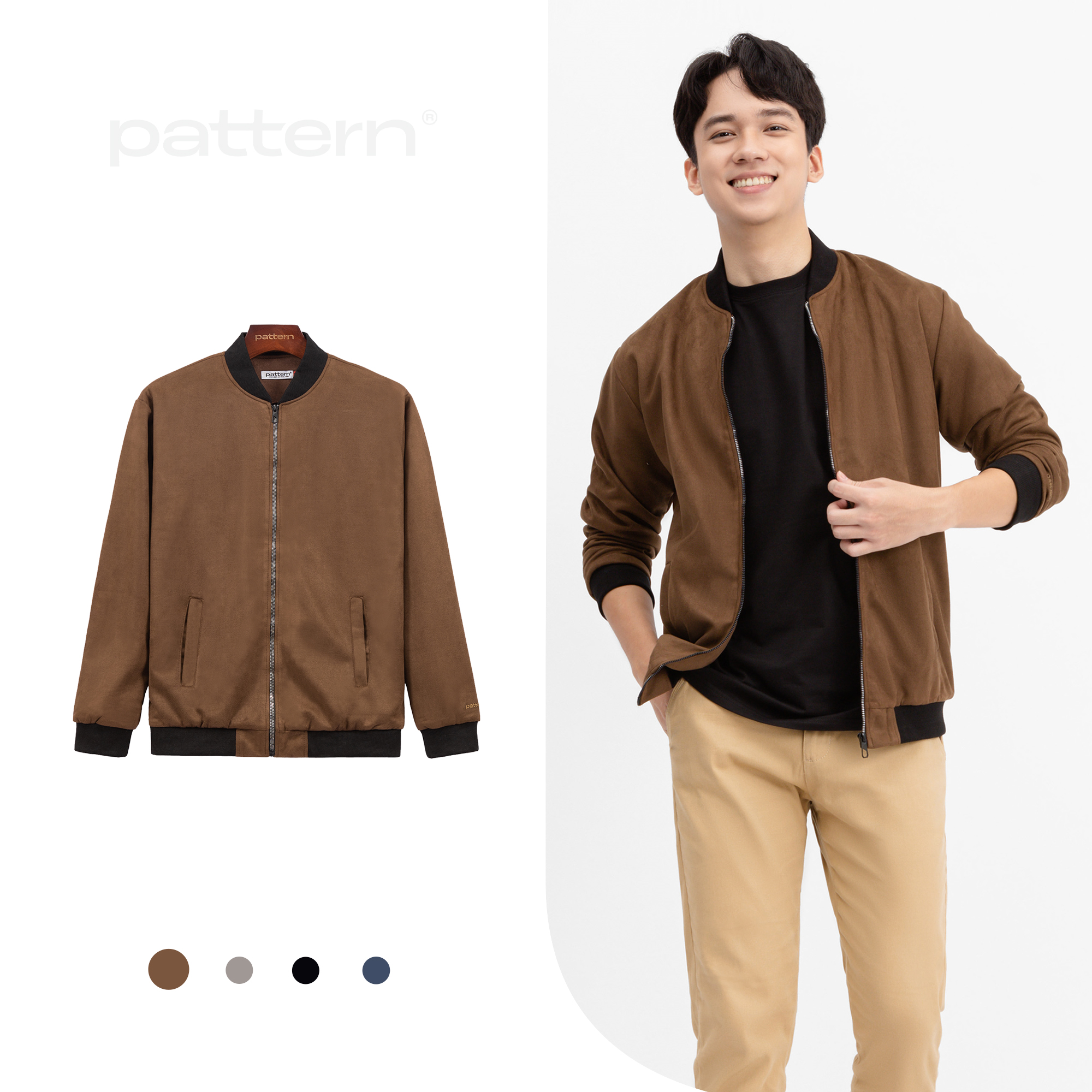 Áo khoác bomber da lộn PATTERN PK005