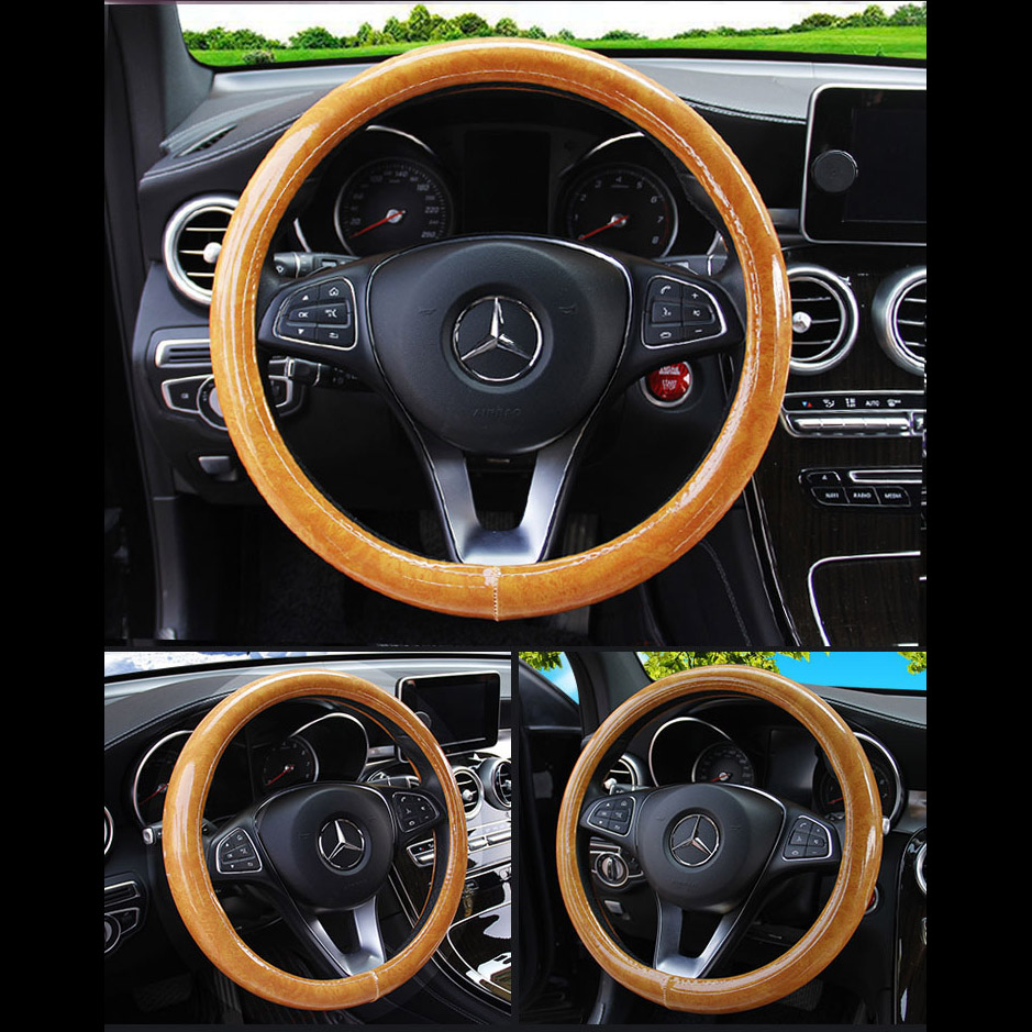 🚗  Bọc vô lăng màu vỏ gỗ sang trọng