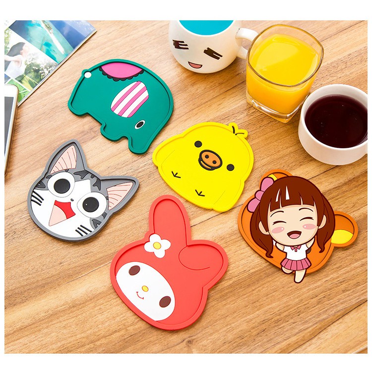 Combo 10 đế lót ly hình cute