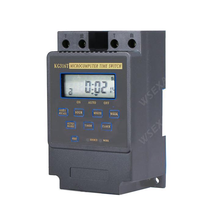 Công tắc hẹn giờ thông minh Kg316T/25A/220V màu đen, timer hẹn giờ, bộ hẹn giờ tự động, công tắc hẹn giờ điện tử, ổ cắm hẹn giờ