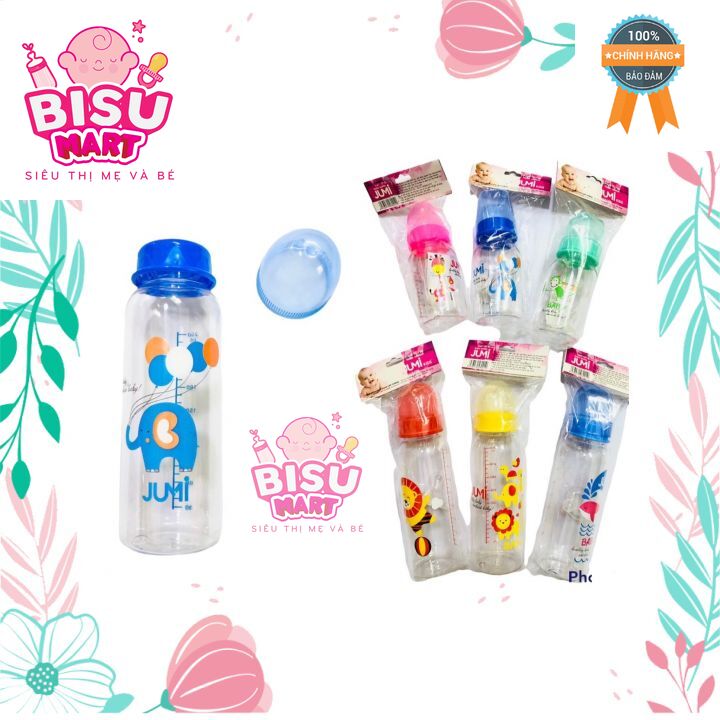 Bình sữa cổ hẹp cho bé Jumi 140ml  250ml trơn