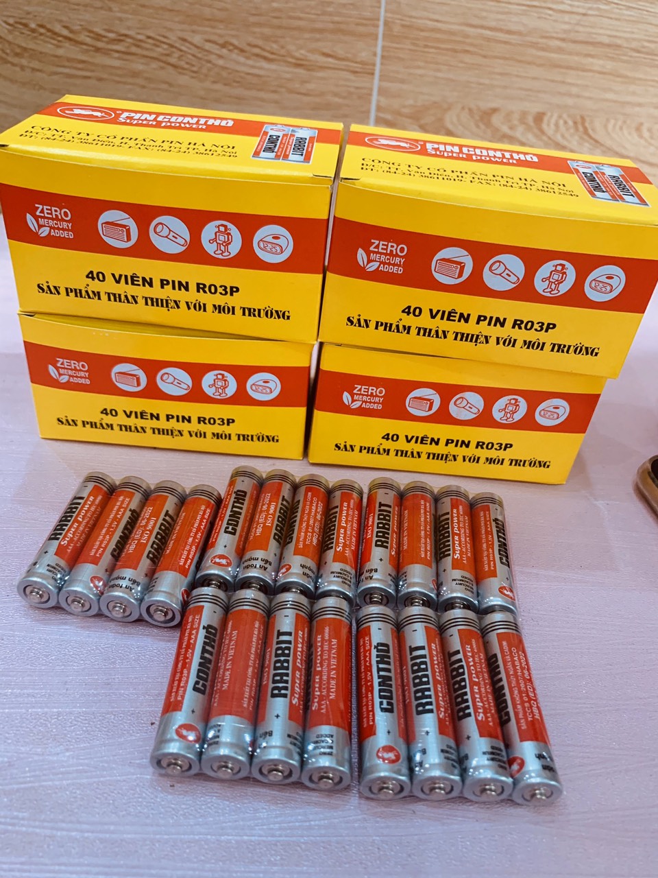 [Hộp 40 viên 3A-Hộp 24 Viên 2A] Pin AA / AAA Con thỏ 1,5v