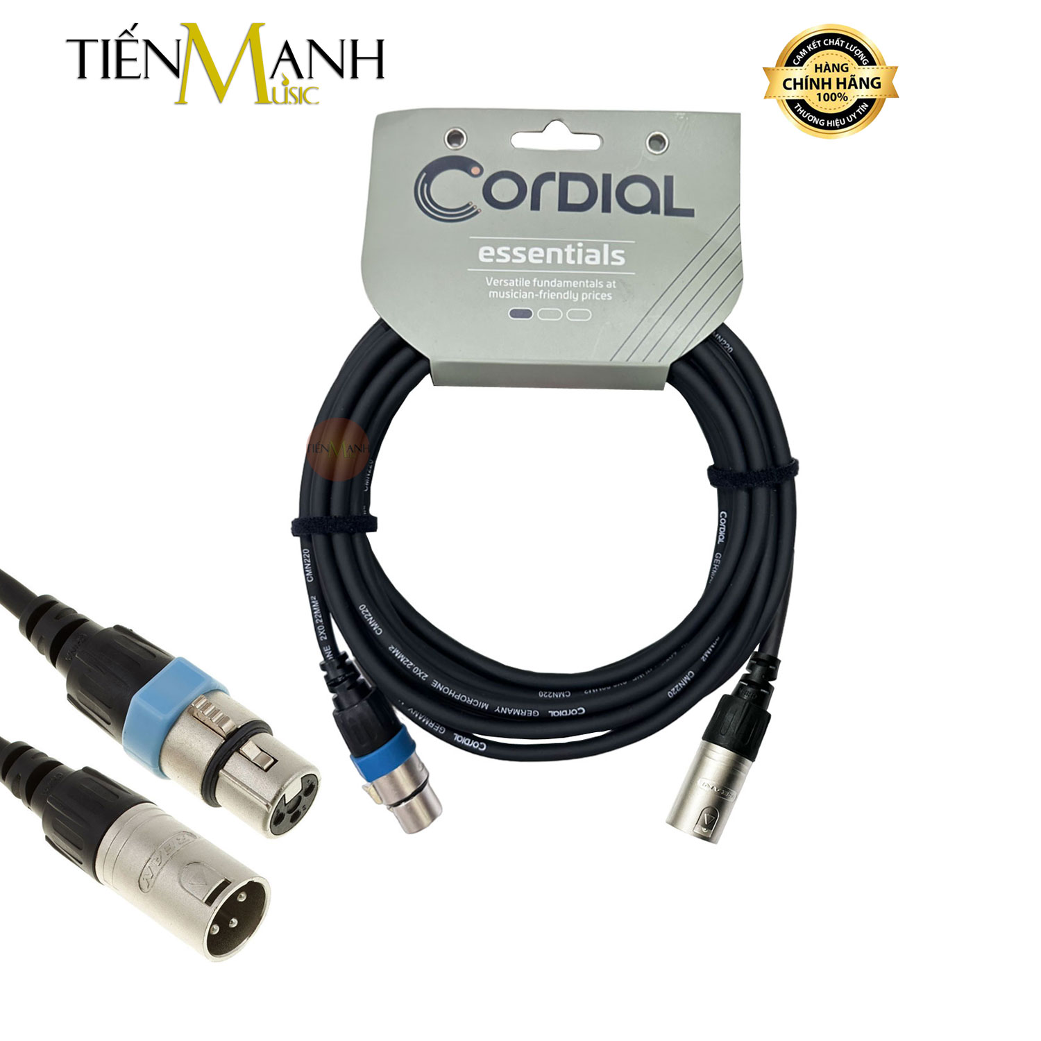 Dây cáp micro cordial rean 2 đầu canon xlr ccm x fm dài 1m, 1.5m, 2.5m, 5m, 7.5m, 10m cable đực sang cái