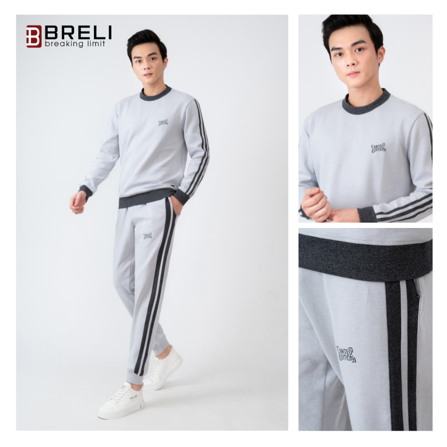 Bộ nỉ thể thao nam Breli - BAN2247-LGR