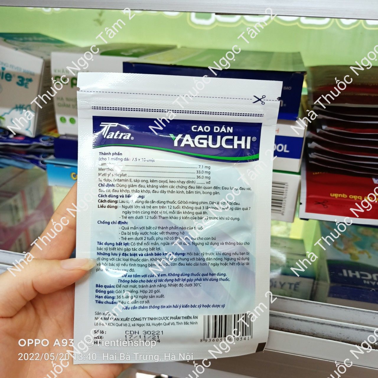 [Ảnh thật] Cao Dán Yaguchi Tatra 1 gói x 5 miếng