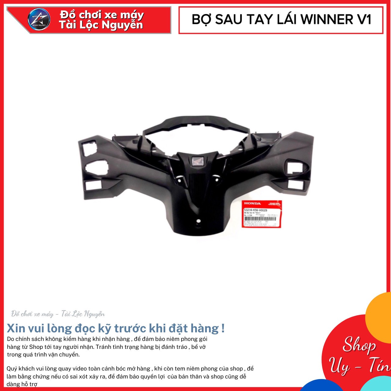 [HCM]ỐP TAY LÁI ĐEN ZIN CHO HONDA WINNER