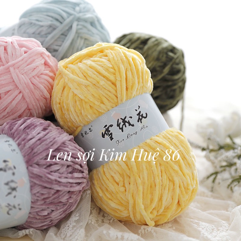 Len nhung 3mm siêu mềm mịn cuộn 100g