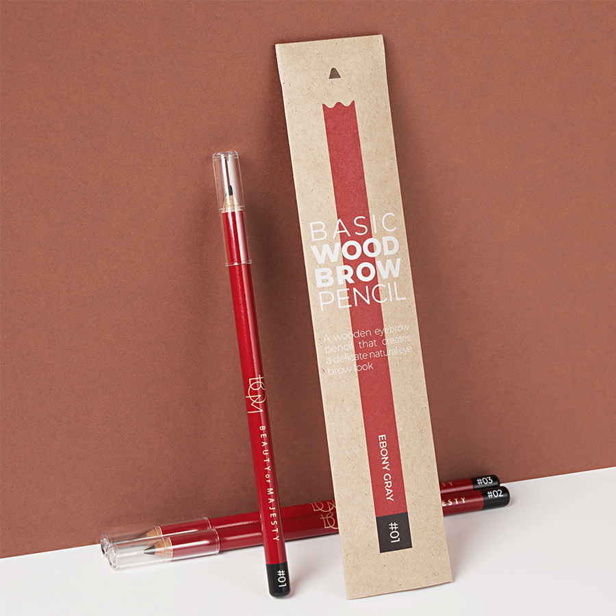 Chì kẻ chân mày BOM Basic Wood Brow Pencil 1g