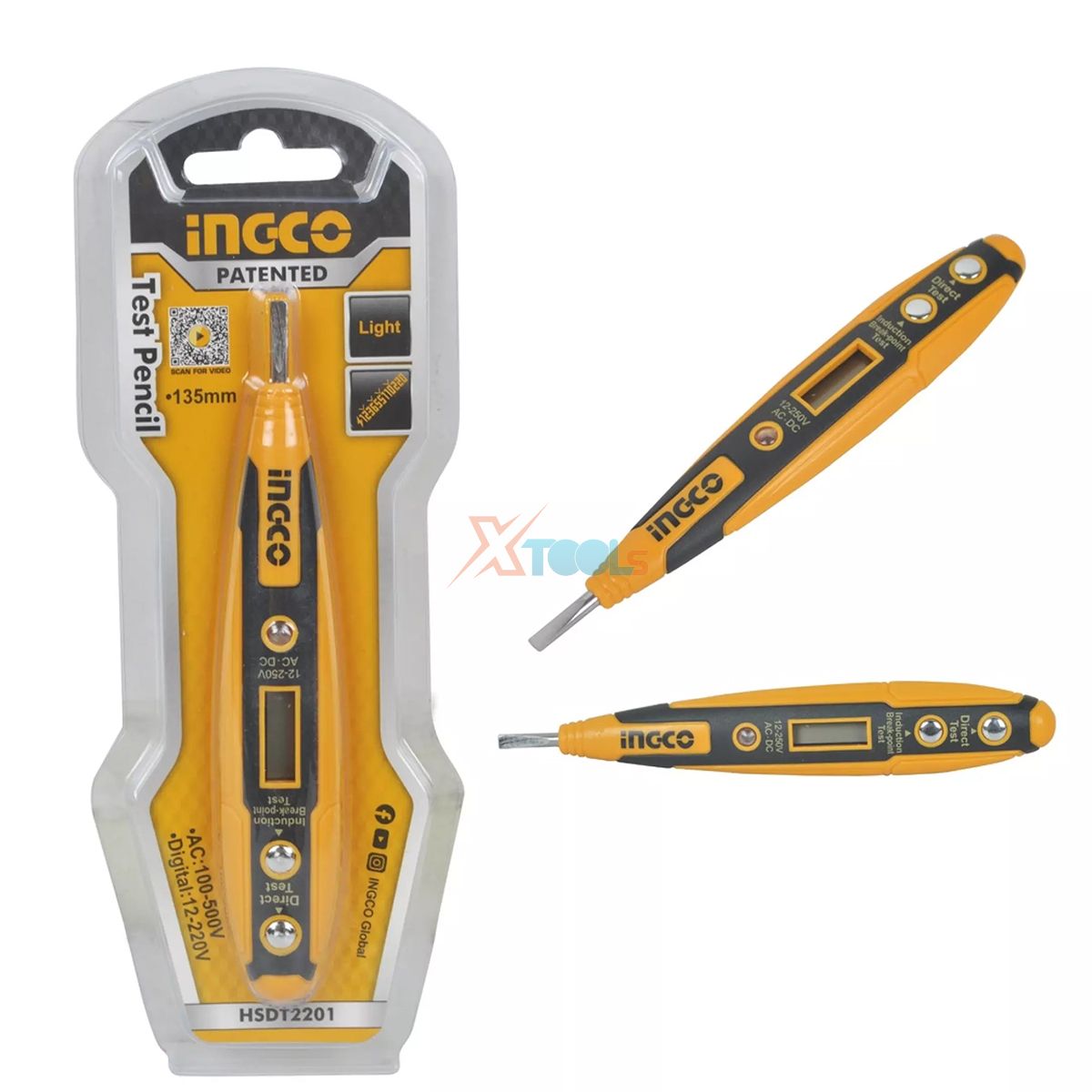 Electric test pen digital multifunction smart ingco HSDT2201 probe induction voltage not directly contact current, check phase wire broken do not take the battery XTools xsafe