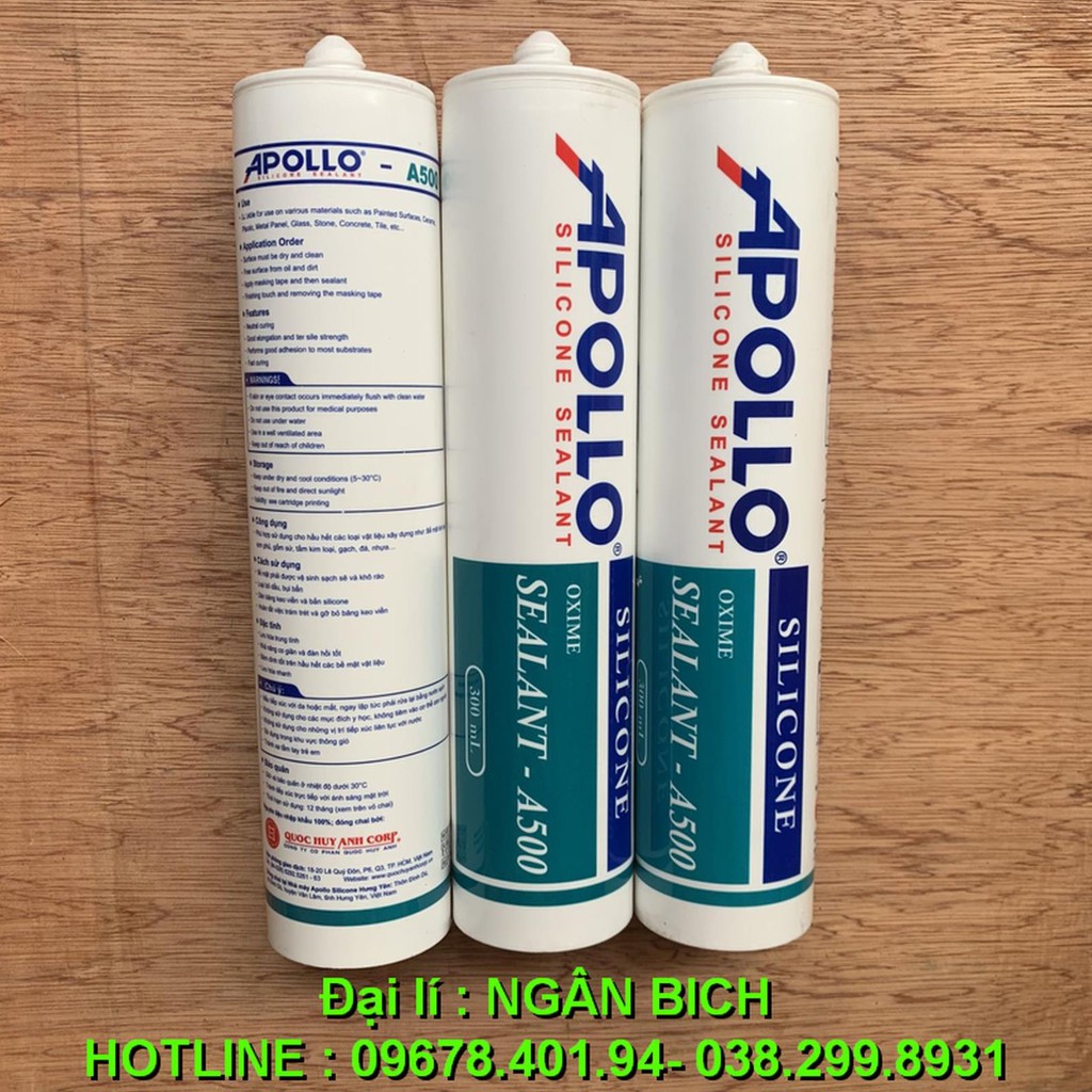 Keo silicon Apolo A500 đủ các màu
