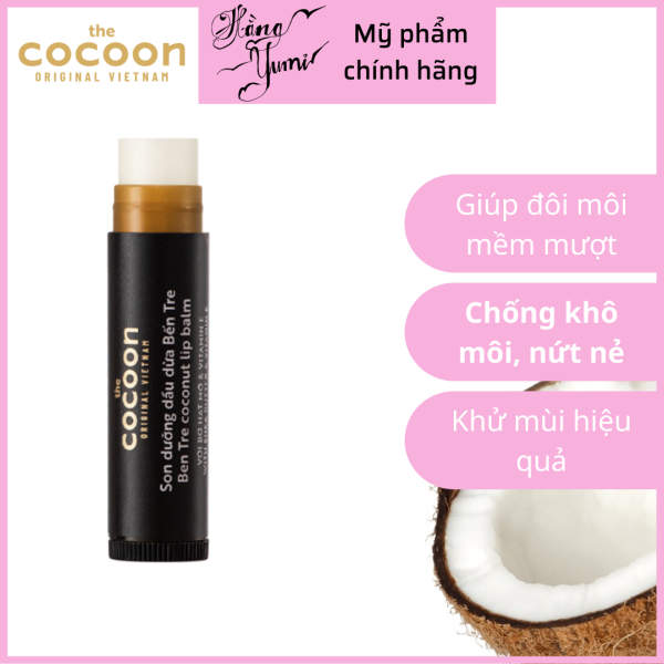 Son dưỡng môi Cocoon dầu dừa Bến Tre (5g) - Khóa ẩm, chống khô môi, nứt nẻ do thời tiết giá rẻ