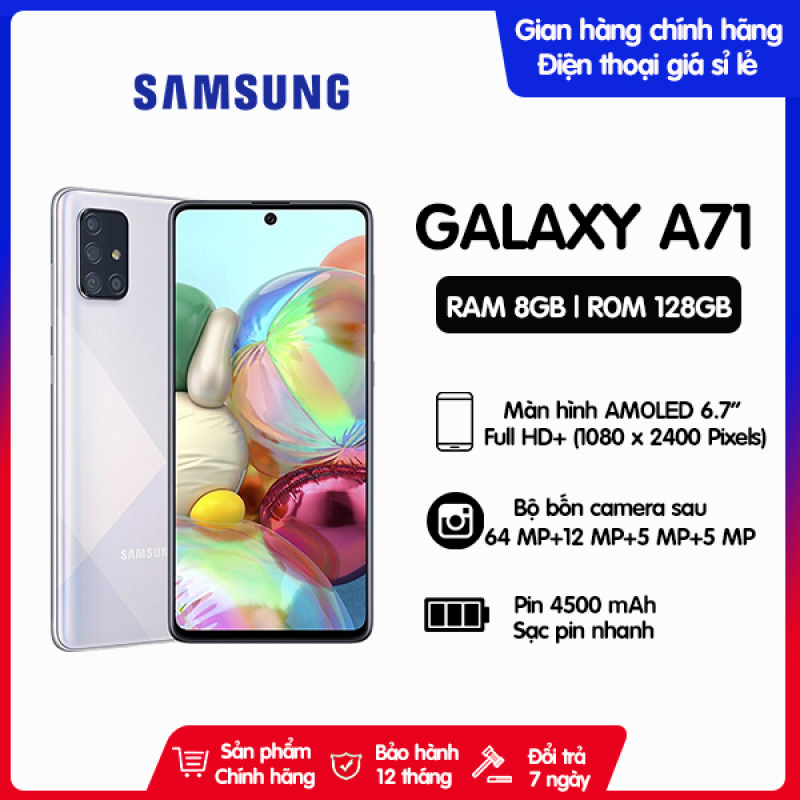 Điện Thoại Samsung Galaxy A71 ROM 128GB RAM 8GB - Hàng chính hãng, Nguyên seal, mới 100%, Bảo hành 12 tháng
