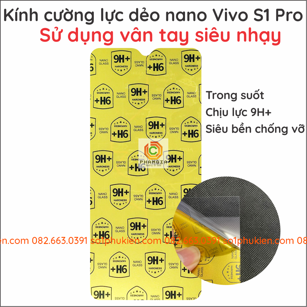 Dán cường lực Vivo s1 pro nano dẻo siêu bền siêu đẹp
