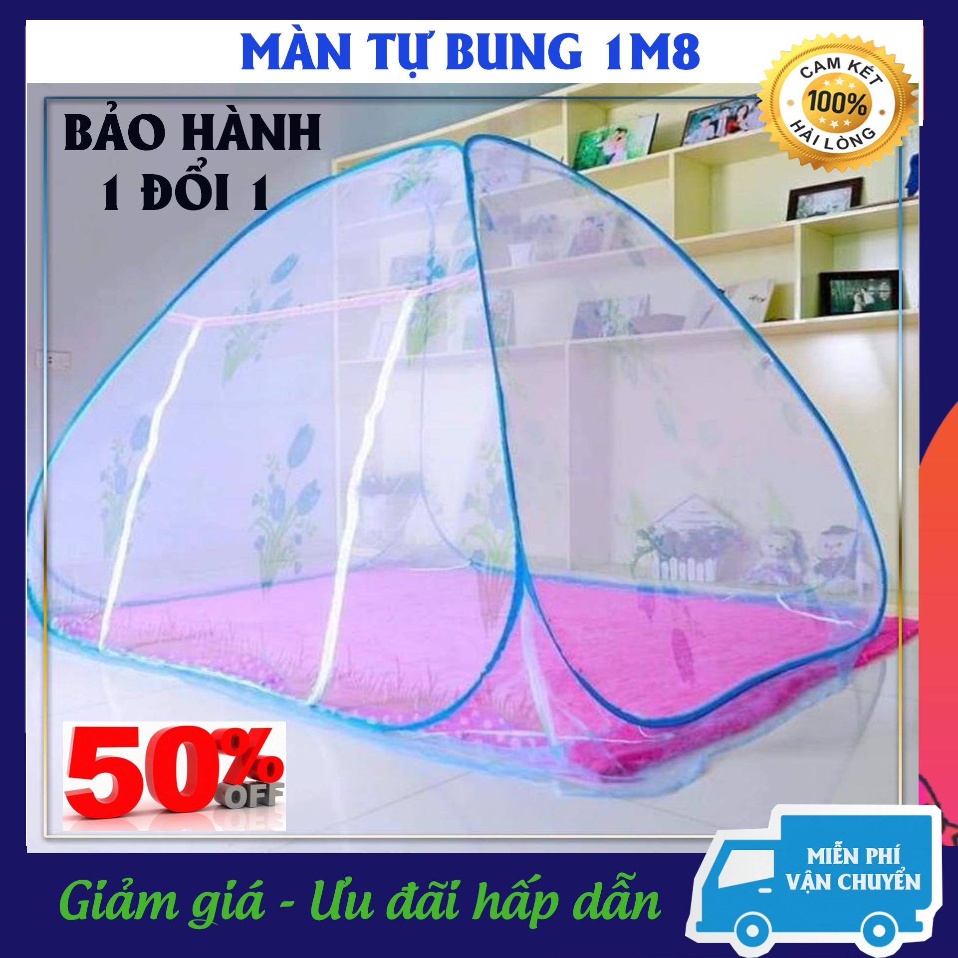 Màn Tự Bung Chống Muỗi 1M8 - Thiết Kế Thông Minh Và Tiện Lợi, Dễ Dàng Mở Và Xếp Gọn, Tiết Kiệm Không Gian, Thời Gian - Màn Tự Bung Cao Cấp, Màn Chụp Gấp Gọn Giá Tốt, Màn Chụp Cho Bé - Bảo Hành 1 Đổi 1 - SOLOMON SHOP