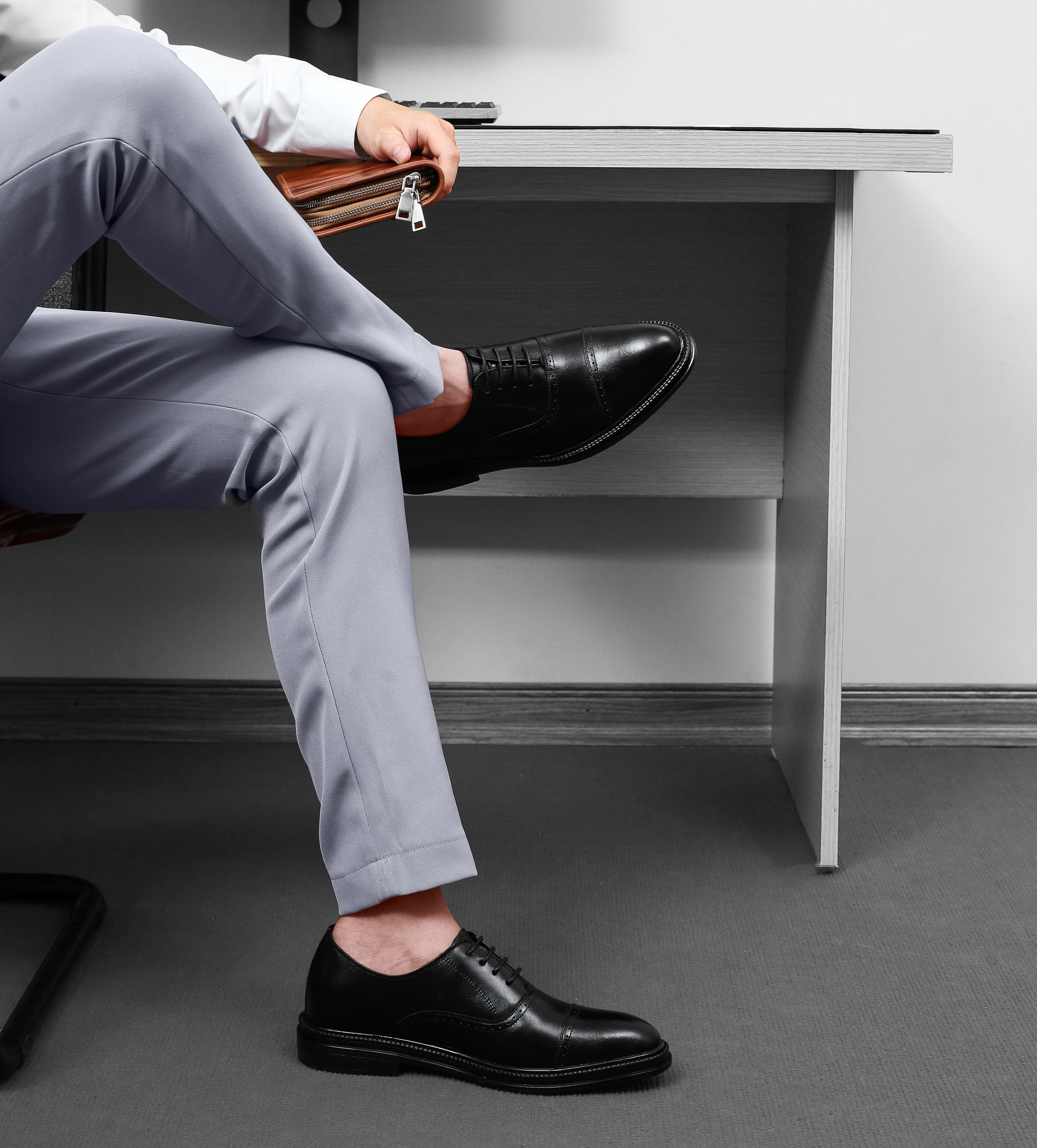 Giày Công sở Tăng chiều cao SMARTMEN GD-400 Đen