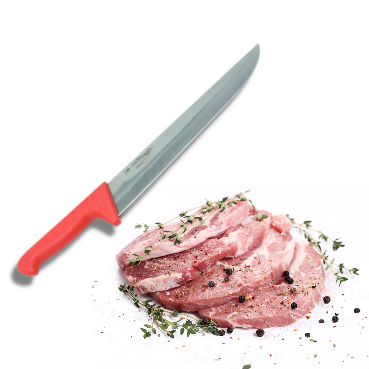 Dao Thái Thịt Cutlery-Pro Lưỡi Thẳng Cán Đỏ 280Mm