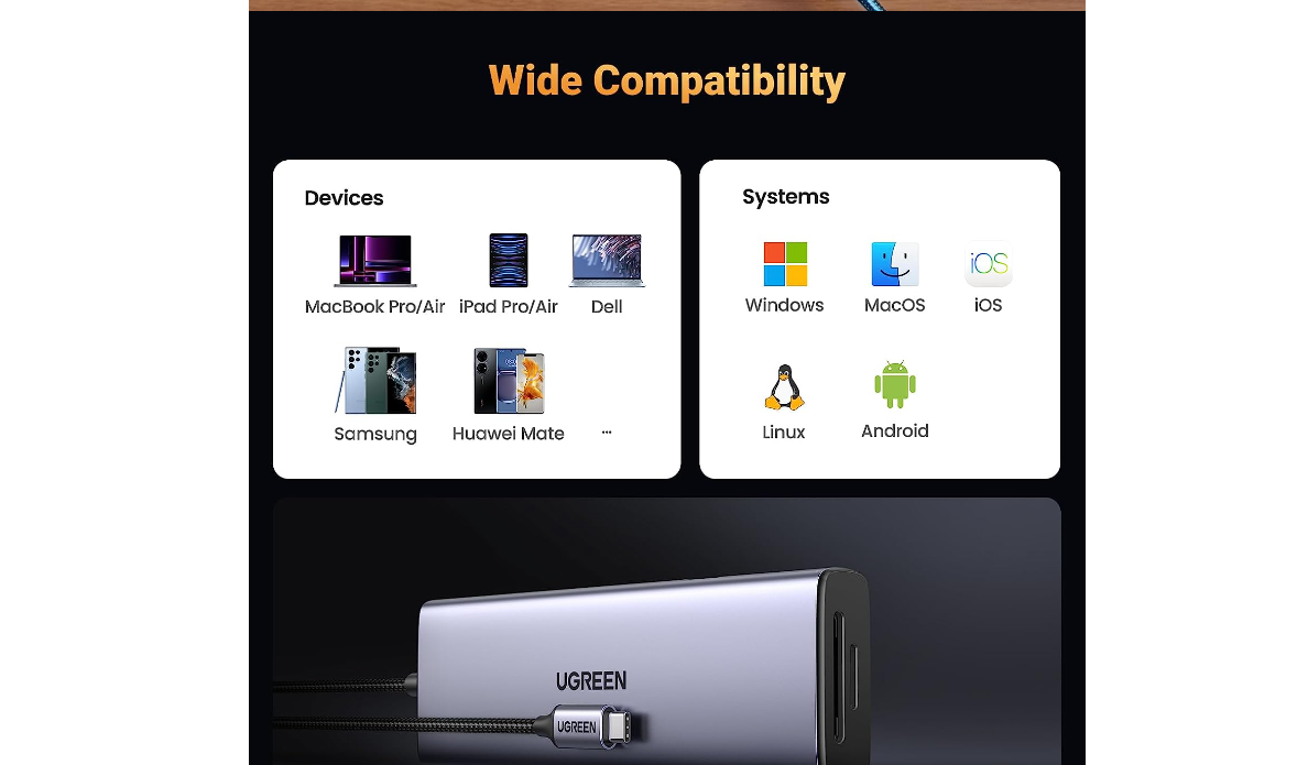 Bộ chia Hub USB Type C 9 trong 1 (HDMI, RJ45 , USB 3.0, SD , TF, PD) UGREEN 15375 Chính Hãng