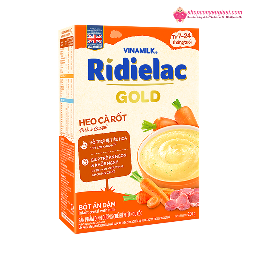 [HCM]Bột Ăn Dặm RiDielac đủ vị - Hộp Giấy 200g