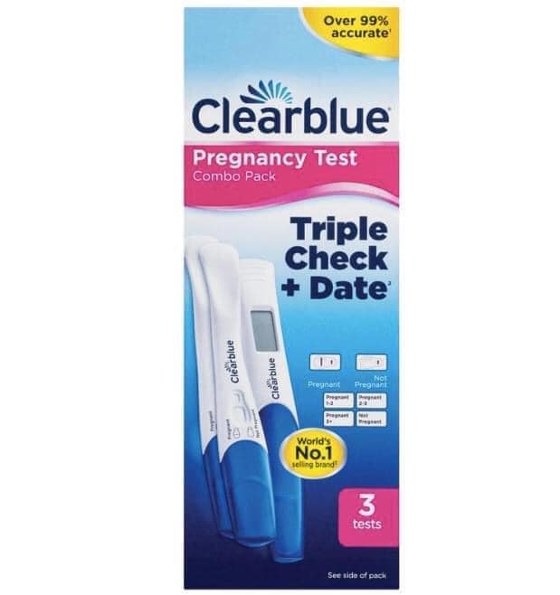 Que thử thai Clearblue Pregnancy triple check date