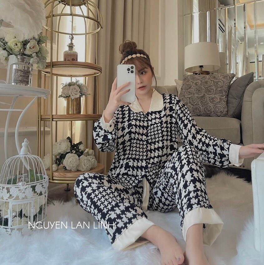 Bộ Lụa Tay Dài Cao Cấp☘️Đồ Bộ Pijama