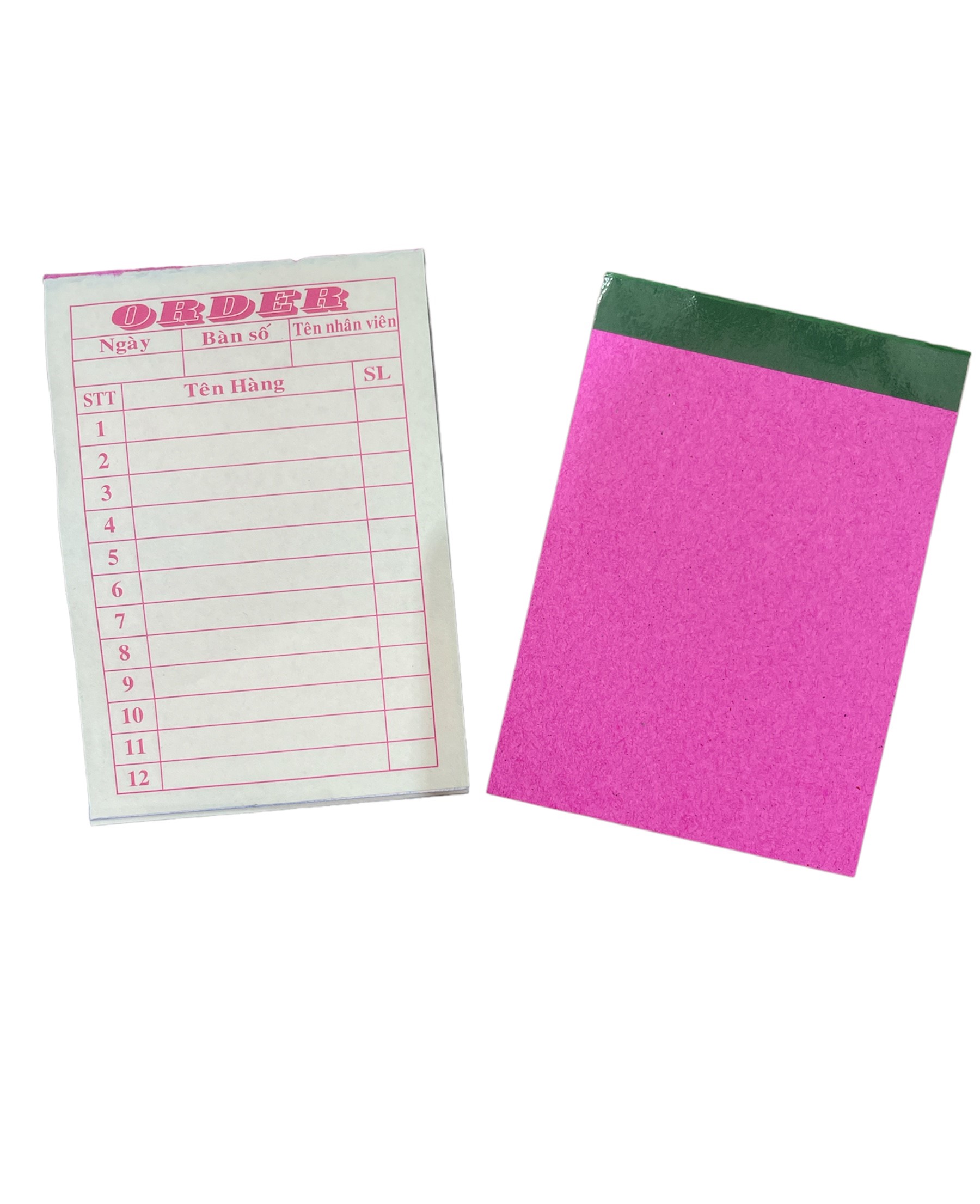 10 cuốn phiếu order 2 liên kt: 7cm x 10cm, 100 tờ/cuốn