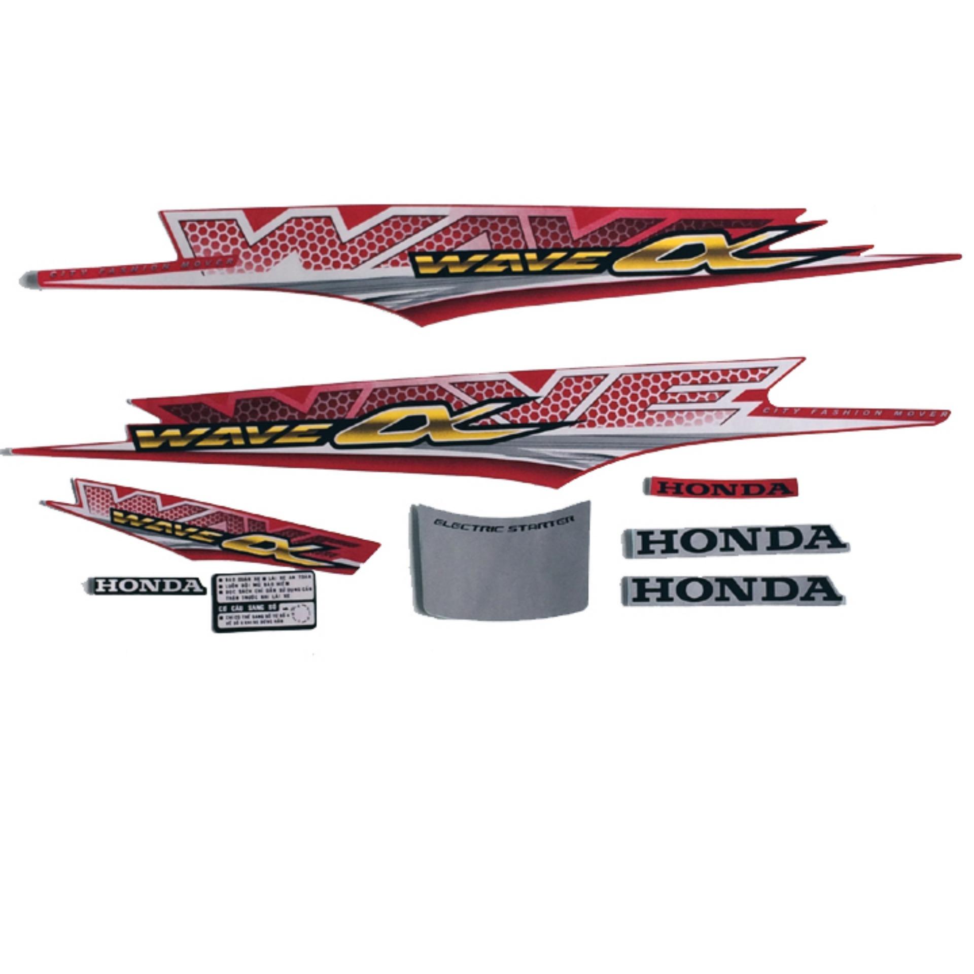 Bộ decal xe Wave Alpha 2012 màu trắng