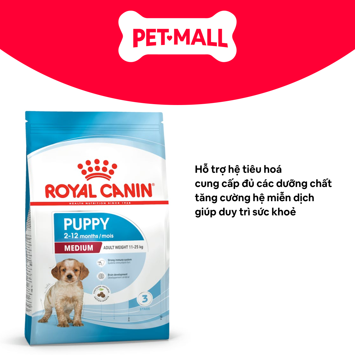 4KG - Thức ăn chó Royal Canin MEDIUM PUPPY Petmall