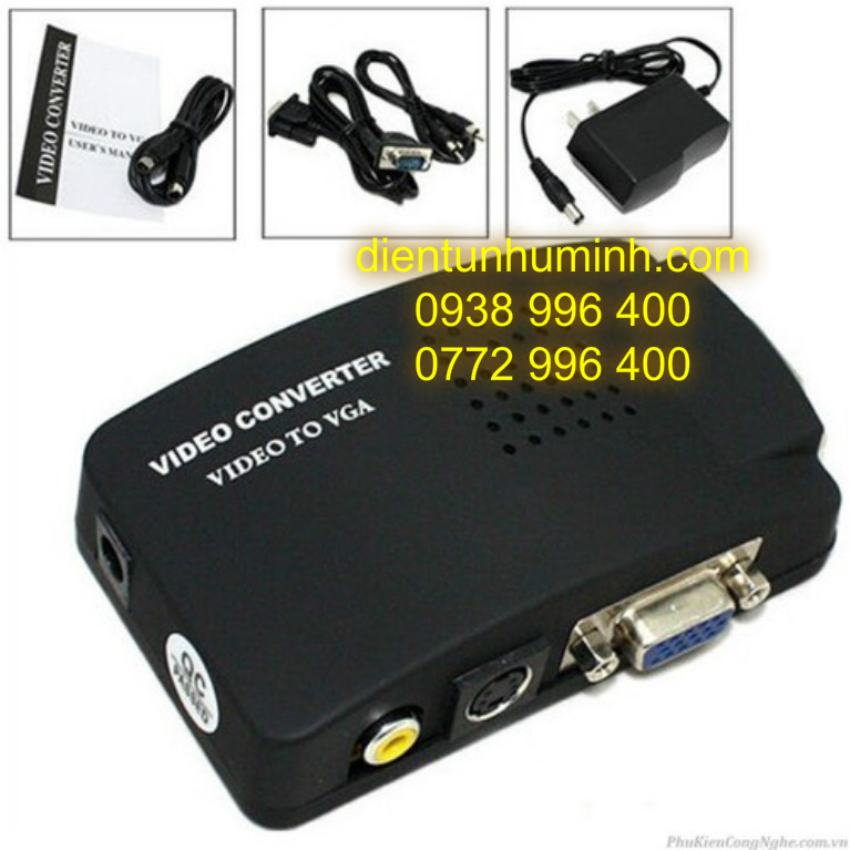 Bộ chuyển đổi AV+S-VIEO+ VGA sang VGA