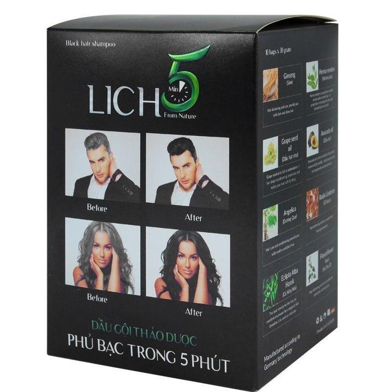 Dầu Gội Đen Tóc Thảo Dược Lich 5