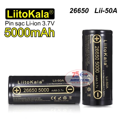 01 viên pin sạc Liitokala Engineer Lii-50A 3.7V 26650 5000mah 20A Dung Lượng Cao dùng cho đèn pin, thiết bị điện tử cao...