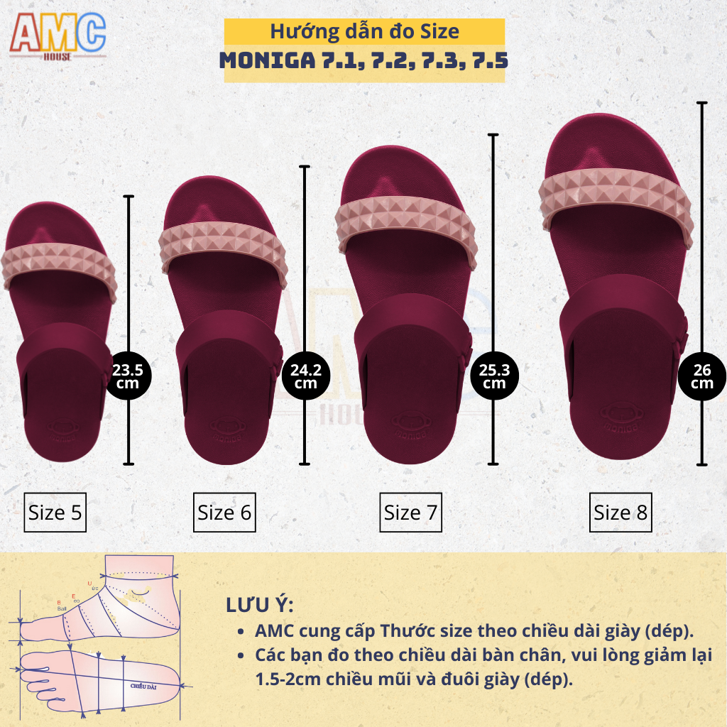 Dép Thái Dép Thái Lan Nữ Đế Cao MONOBO - MONIGA 7.5